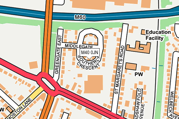 M40 0JN map - OS OpenMap – Local (Ordnance Survey)