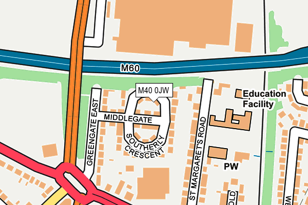 M40 0JW map - OS OpenMap – Local (Ordnance Survey)