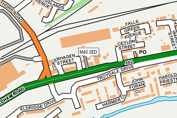 M40 2ED map - OS OpenMap – Local (Ordnance Survey)