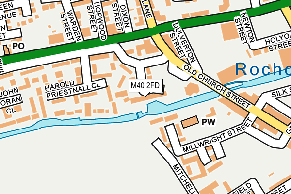 M40 2FD map - OS OpenMap – Local (Ordnance Survey)