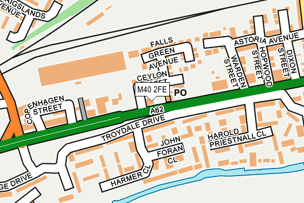 M40 2FE map - OS OpenMap – Local (Ordnance Survey)