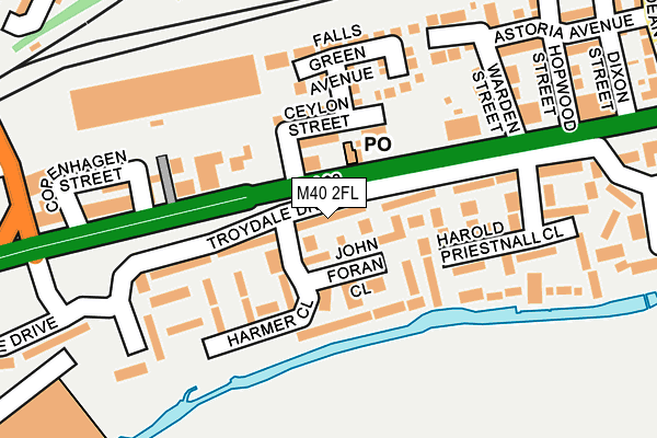 M40 2FL map - OS OpenMap – Local (Ordnance Survey)