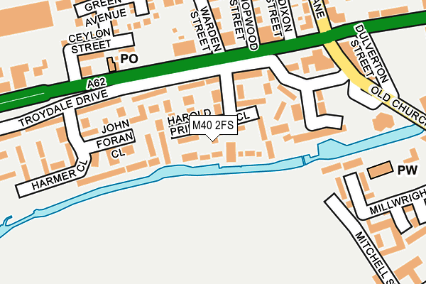 M40 2FS map - OS OpenMap – Local (Ordnance Survey)