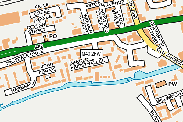 M40 2FW map - OS OpenMap – Local (Ordnance Survey)