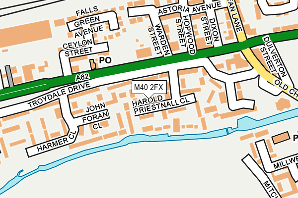 M40 2FX map - OS OpenMap – Local (Ordnance Survey)