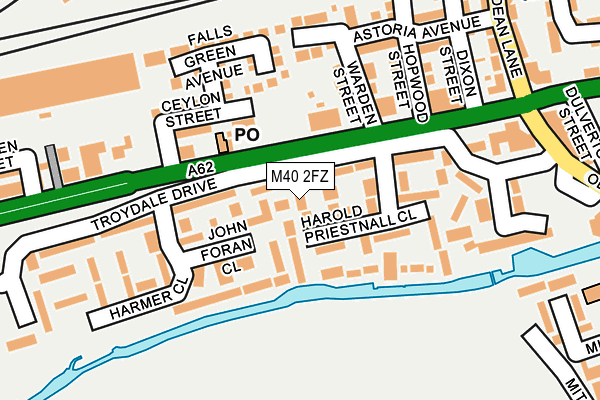 M40 2FZ map - OS OpenMap – Local (Ordnance Survey)