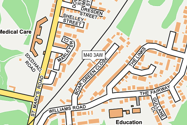 M40 3AW map - OS OpenMap – Local (Ordnance Survey)