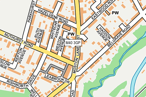 M40 3GP map - OS OpenMap – Local (Ordnance Survey)