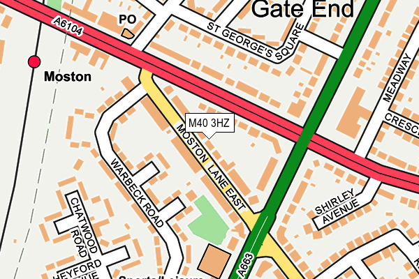 M40 3HZ map - OS OpenMap – Local (Ordnance Survey)