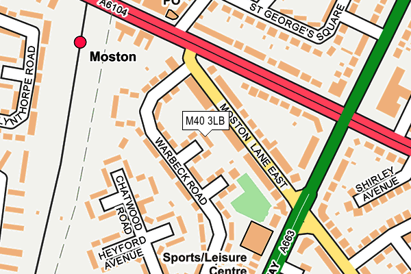 M40 3LB map - OS OpenMap – Local (Ordnance Survey)