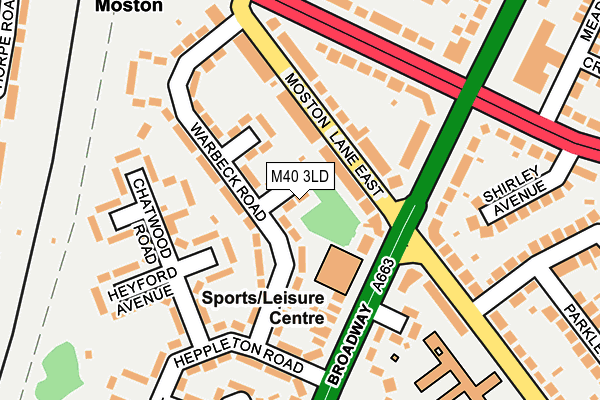 M40 3LD map - OS OpenMap – Local (Ordnance Survey)