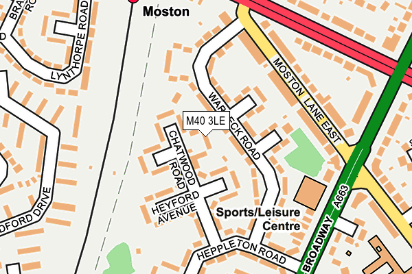 M40 3LE map - OS OpenMap – Local (Ordnance Survey)