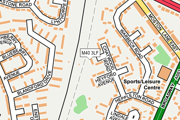 M40 3LF map - OS OpenMap – Local (Ordnance Survey)