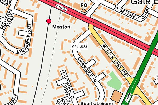 M40 3LG map - OS OpenMap – Local (Ordnance Survey)