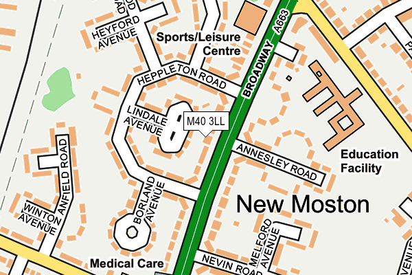 M40 3LL map - OS OpenMap – Local (Ordnance Survey)