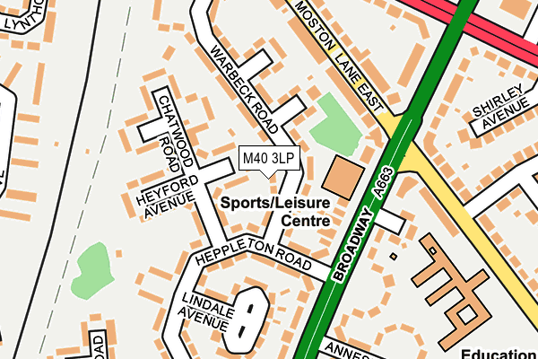 M40 3LP map - OS OpenMap – Local (Ordnance Survey)