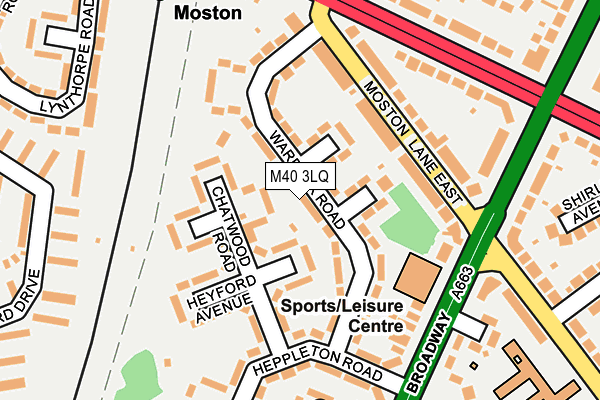 M40 3LQ map - OS OpenMap – Local (Ordnance Survey)