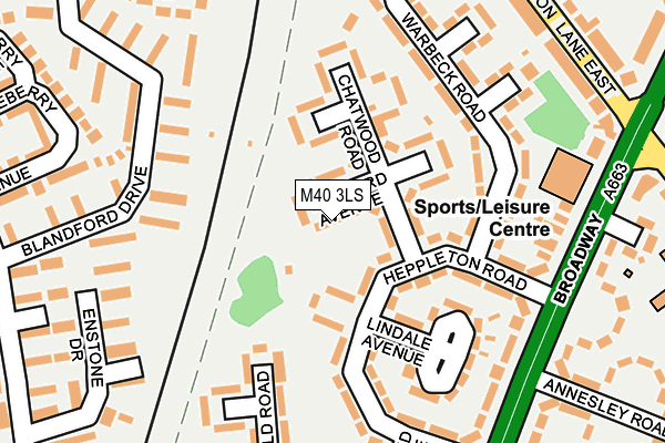 M40 3LS map - OS OpenMap – Local (Ordnance Survey)