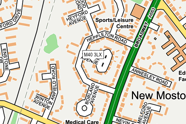 M40 3LX map - OS OpenMap – Local (Ordnance Survey)