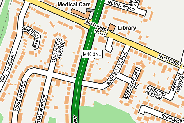 M40 3NL map - OS OpenMap – Local (Ordnance Survey)