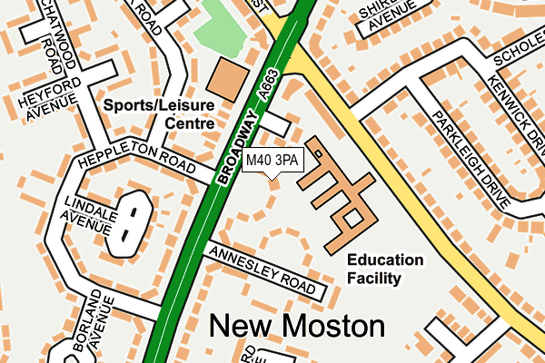 M40 3PA map - OS OpenMap – Local (Ordnance Survey)