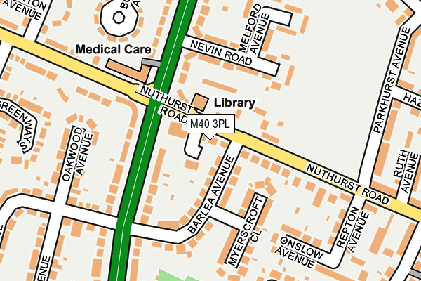 M40 3PL map - OS OpenMap – Local (Ordnance Survey)
