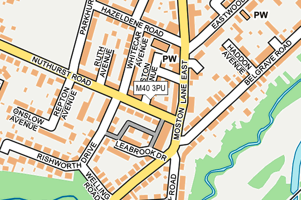 M40 3PU map - OS OpenMap – Local (Ordnance Survey)