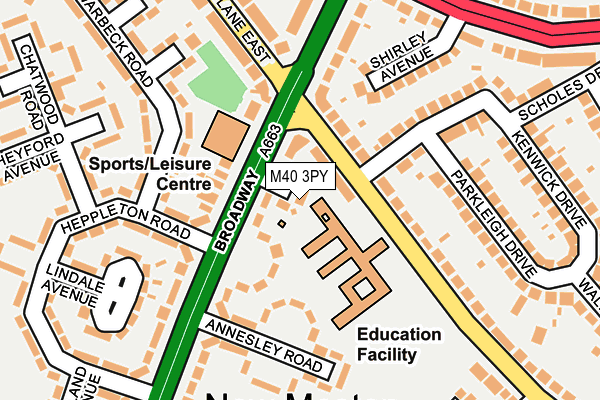 M40 3PY map - OS OpenMap – Local (Ordnance Survey)