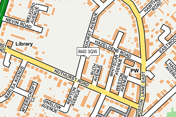 M40 3QW map - OS OpenMap – Local (Ordnance Survey)