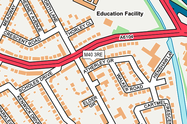 M40 3RE map - OS OpenMap – Local (Ordnance Survey)