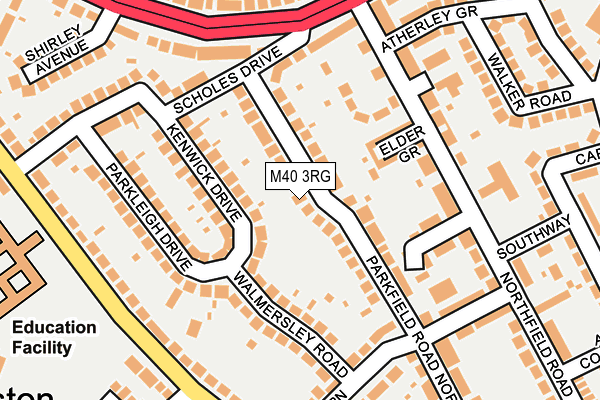 M40 3RG map - OS OpenMap – Local (Ordnance Survey)