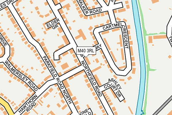 M40 3RL map - OS OpenMap – Local (Ordnance Survey)
