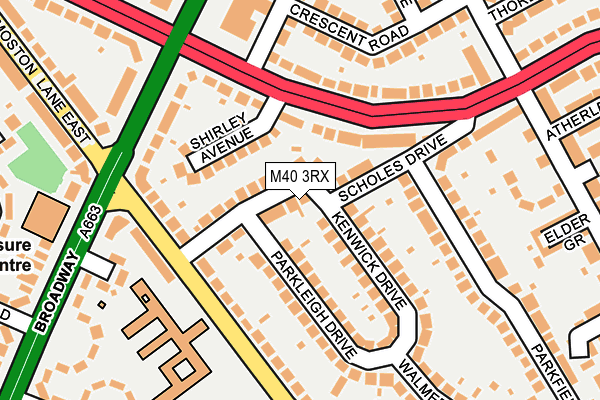 M40 3RX map - OS OpenMap – Local (Ordnance Survey)