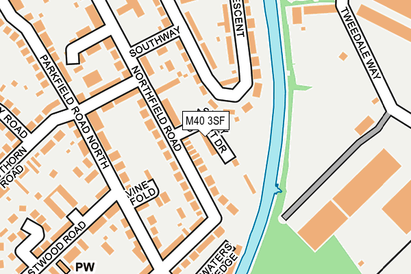 M40 3SF map - OS OpenMap – Local (Ordnance Survey)