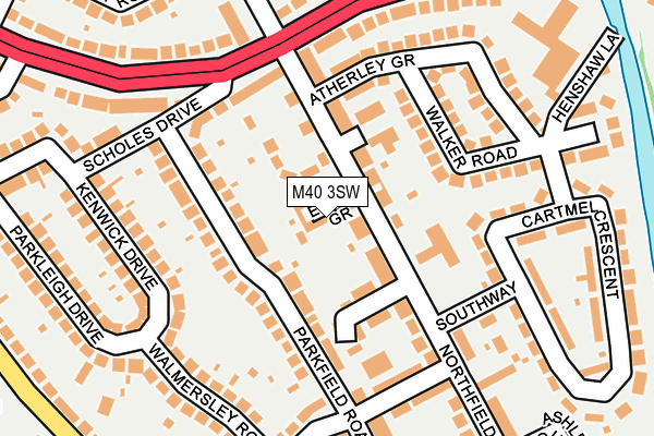 M40 3SW map - OS OpenMap – Local (Ordnance Survey)