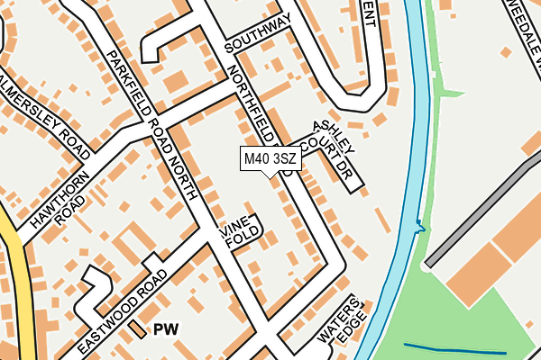 M40 3SZ map - OS OpenMap – Local (Ordnance Survey)