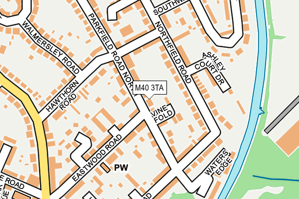 M40 3TA map - OS OpenMap – Local (Ordnance Survey)