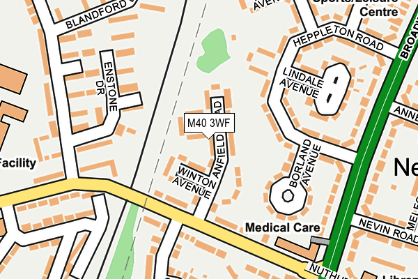 M40 3WF map - OS OpenMap – Local (Ordnance Survey)