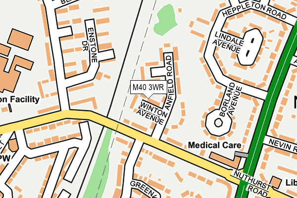 M40 3WR map - OS OpenMap – Local (Ordnance Survey)