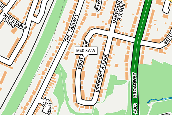 M40 3WW map - OS OpenMap – Local (Ordnance Survey)