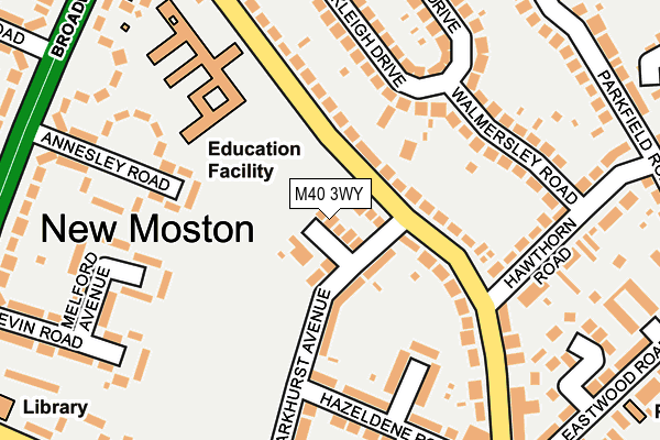 M40 3WY map - OS OpenMap – Local (Ordnance Survey)