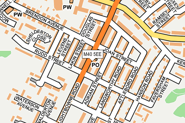 M40 5EE map - OS OpenMap – Local (Ordnance Survey)