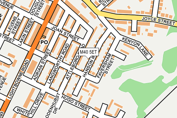 M40 5ET map - OS OpenMap – Local (Ordnance Survey)