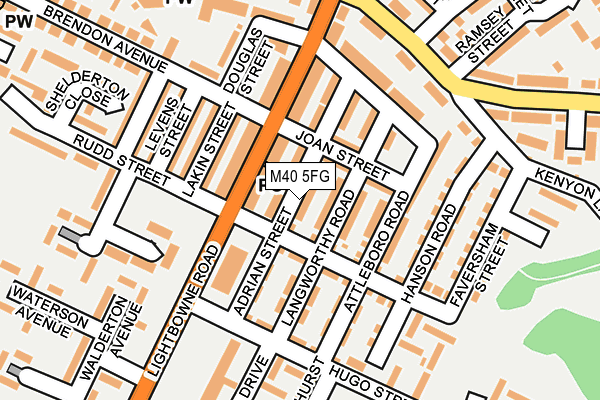 M40 5FG map - OS OpenMap – Local (Ordnance Survey)