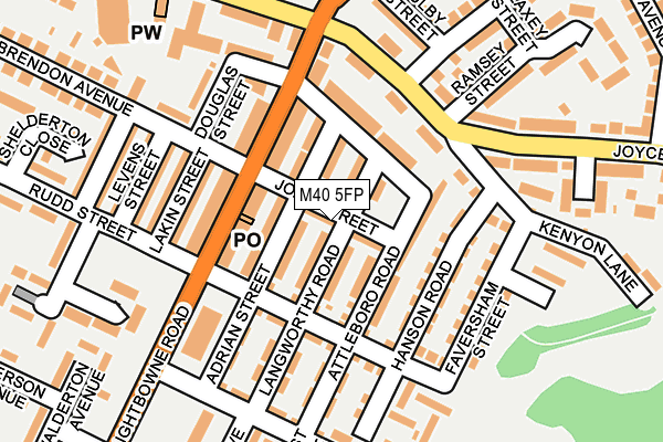 M40 5FP map - OS OpenMap – Local (Ordnance Survey)