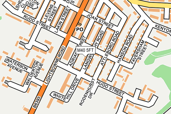 M40 5FT map - OS OpenMap – Local (Ordnance Survey)