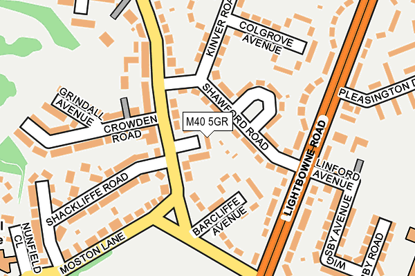 M40 5GR map - OS OpenMap – Local (Ordnance Survey)