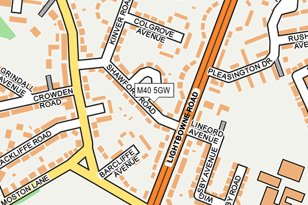 M40 5GW map - OS OpenMap – Local (Ordnance Survey)