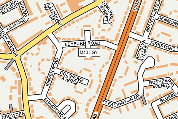 M40 5GY map - OS OpenMap – Local (Ordnance Survey)