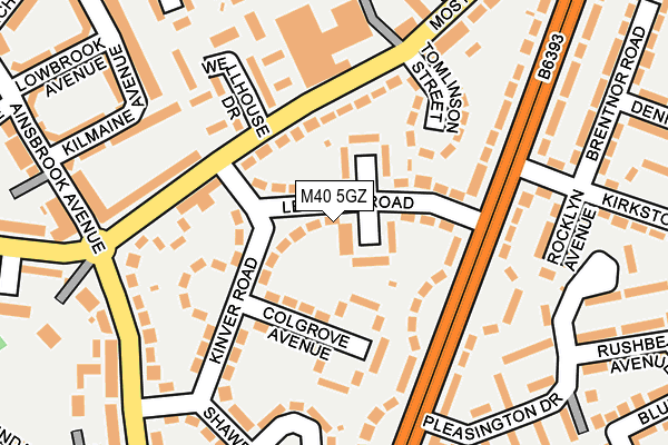 M40 5GZ map - OS OpenMap – Local (Ordnance Survey)